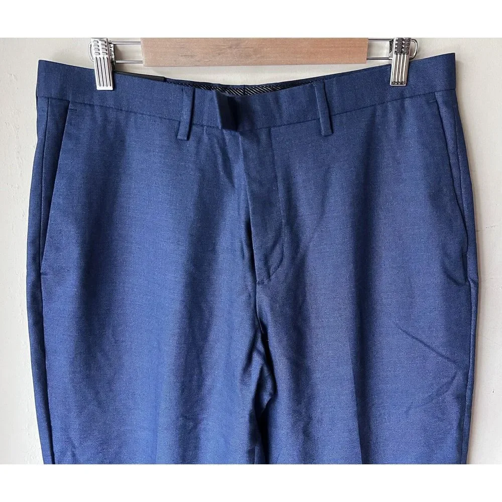 Banana Republic Pants Mens 34x32 Slim Fit Blue Wrinkle Resistant Trousers Casual